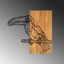 Wallity MA-293 Accesorio decorativo de pared de madera y metal en Nogal y Negro